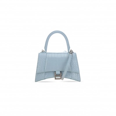 BALENCIAGA WOMEN'S HOURGLASS HANDBAG SMALL IN SKY BLUE 5935461LR6Y4712 (22.9*15*9.9cm)